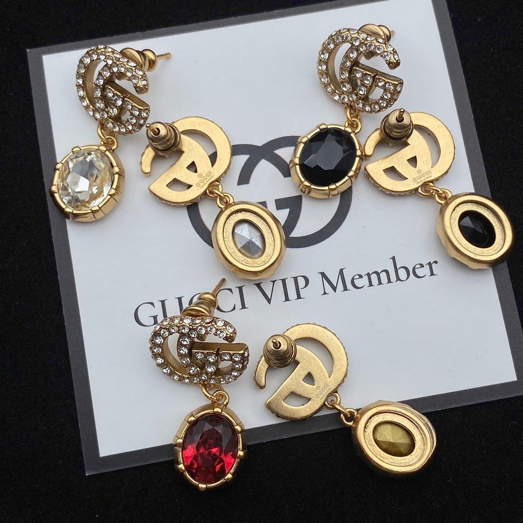 Gucci Gg Crystal Drop Earrings