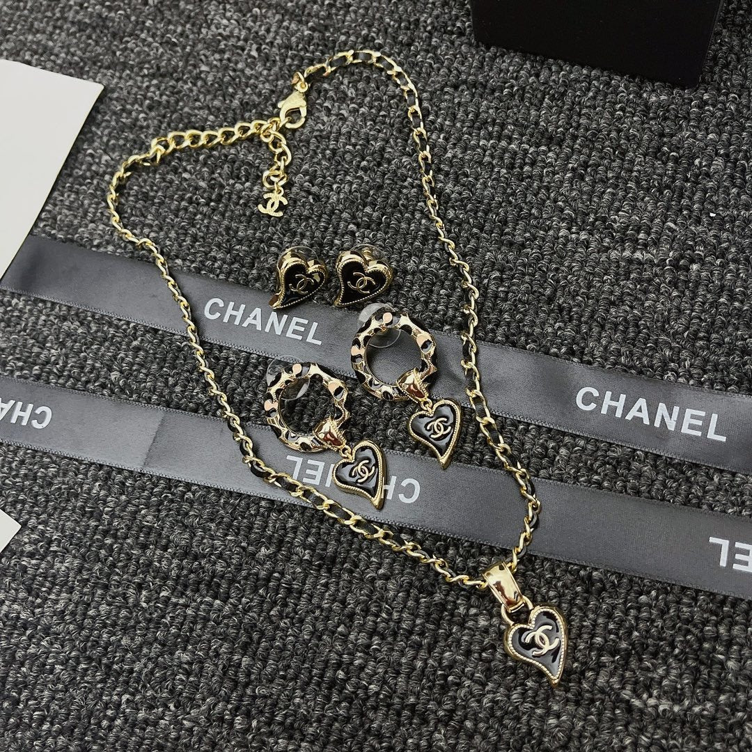 Chanel Classic Love Double C Logo Leopard Round Earrings