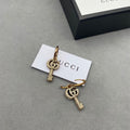 Gucci Gg Key Hoop Gold Earrings