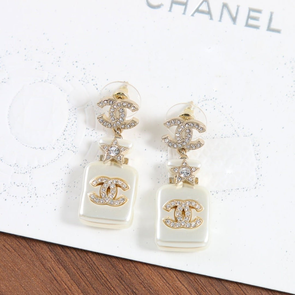 Chanel Cc Crystal Earrings