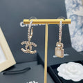 Chanel Cc And Perfume Bottle Hoop Earrings
