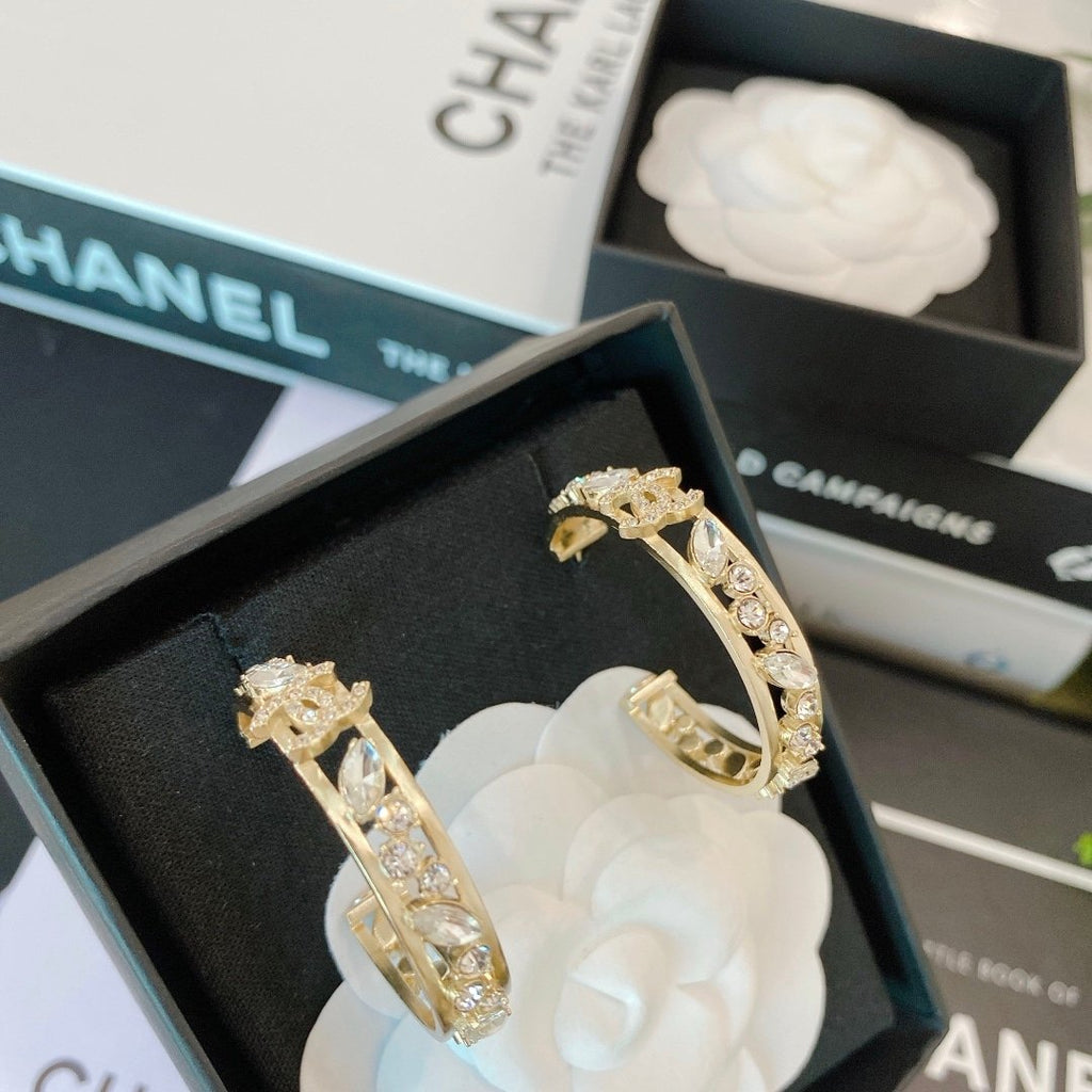 Chanel Hoop Gold Earrings