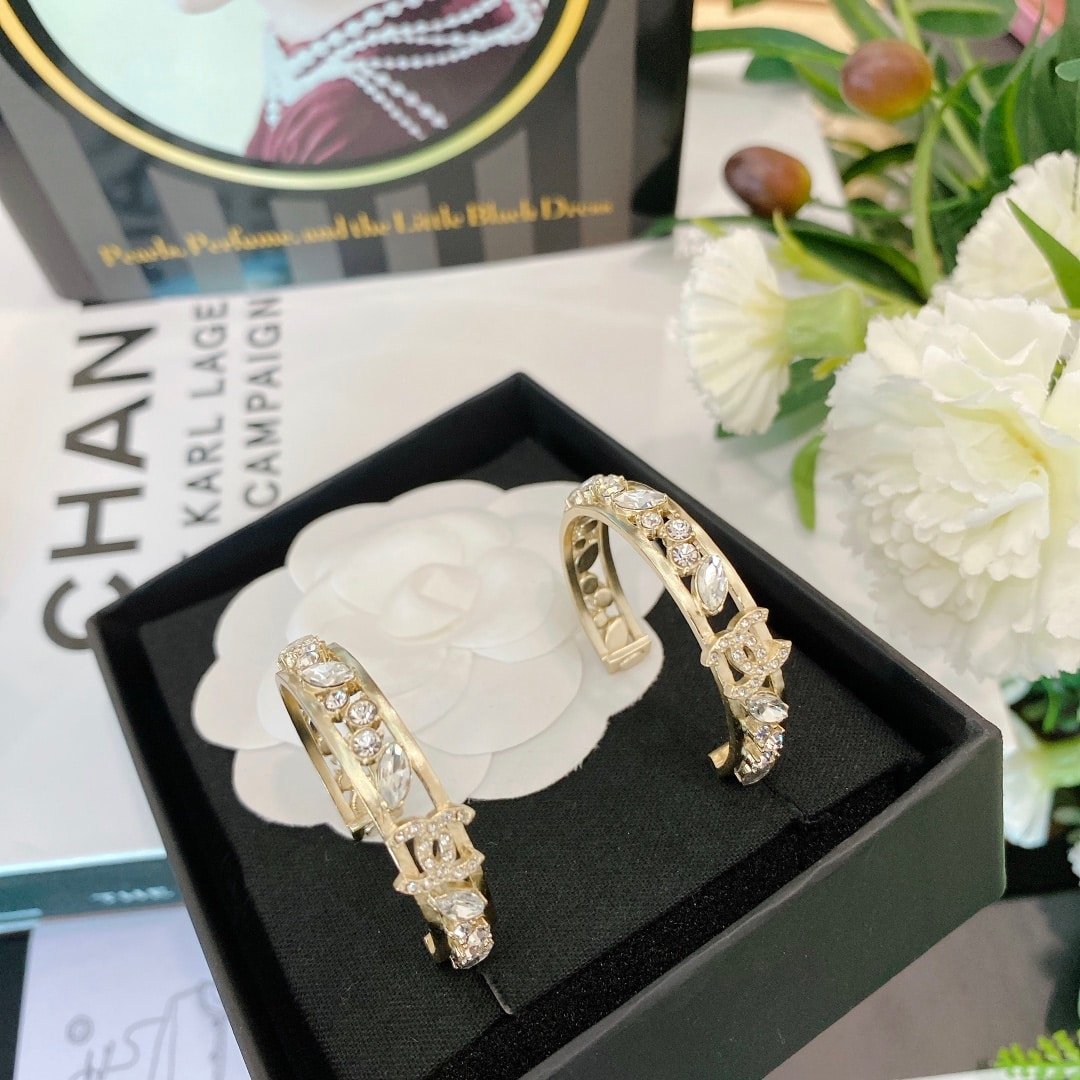 Chanel Hoop Gold Earrings