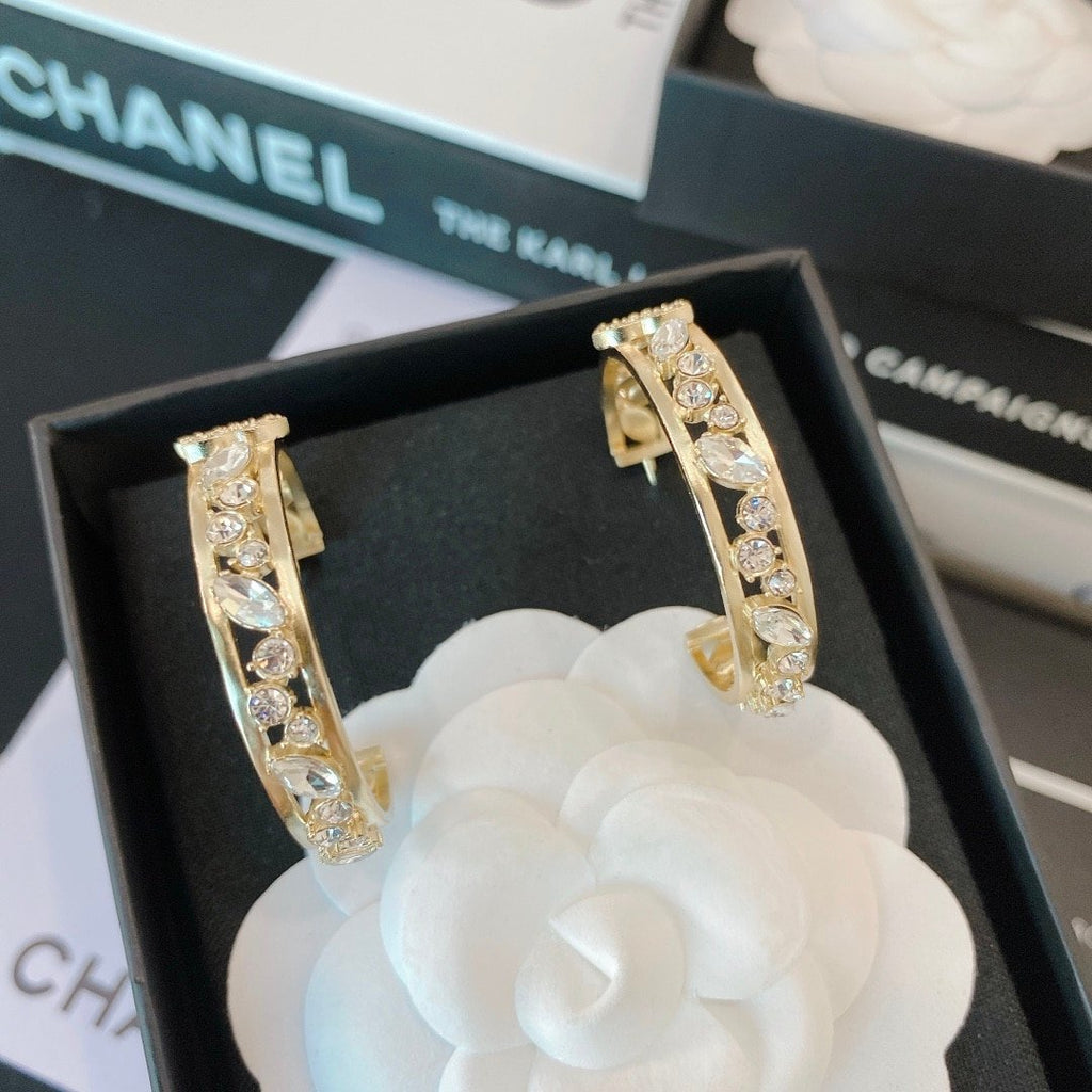 Chanel Hoop Gold Earrings