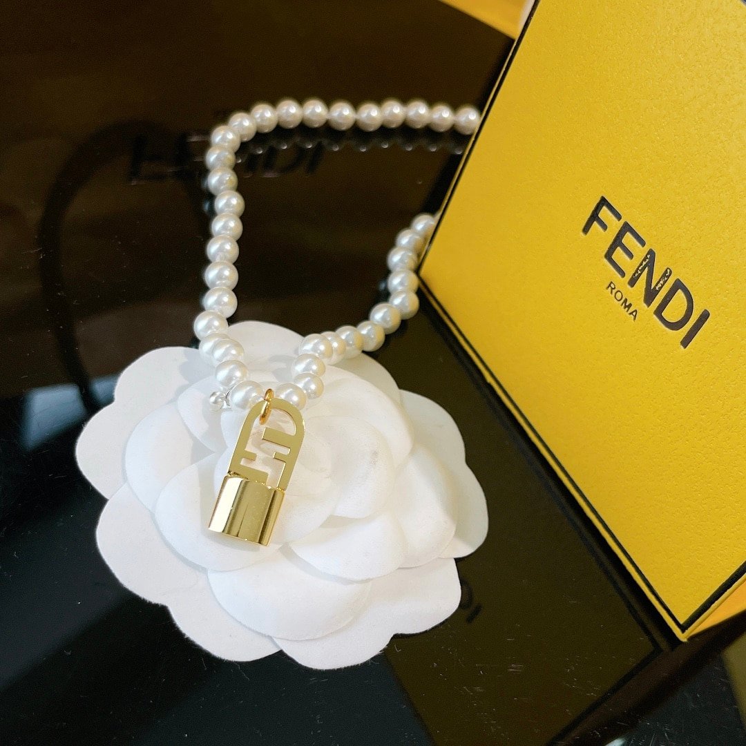 Fendi Lock Pear Necklace