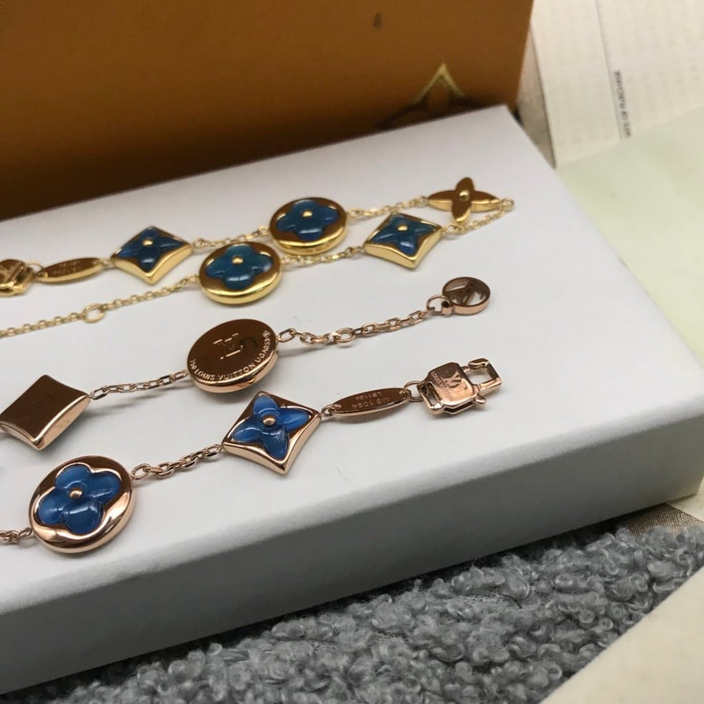 Louis Vuitton Blue Charm Gold Bracelet