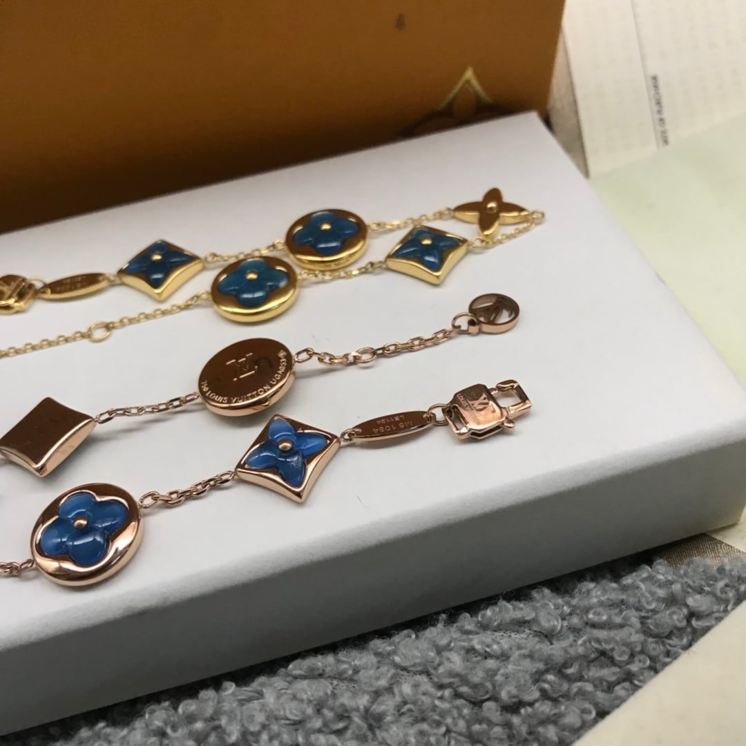 Louis Vuitton Blue Charm Gold Bracelet