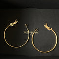 Saint Laurent YSL Logo Big Round Earrings Gold