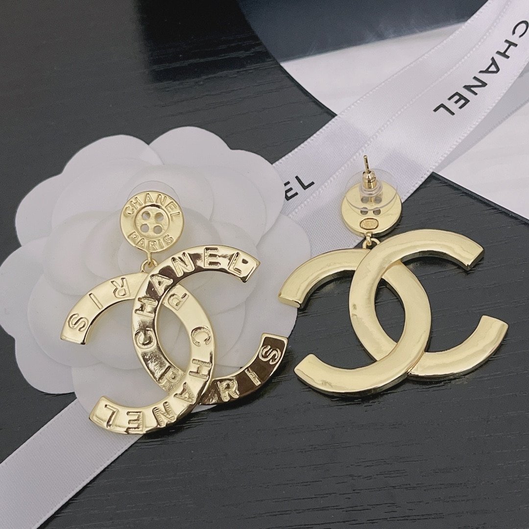 Chanel Paris Button Earrings