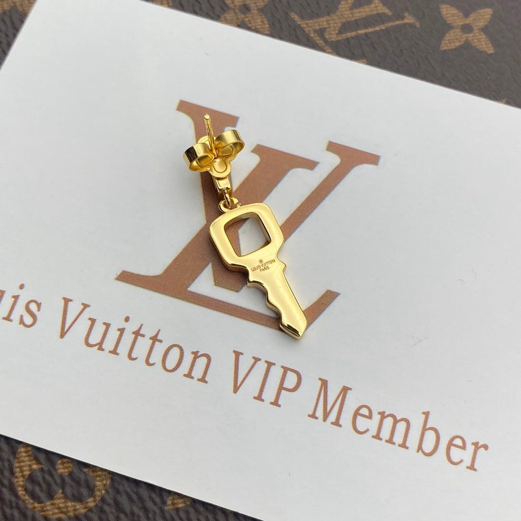 Louis Vuitton Gold Lock And Key Earrings