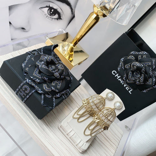 Chanel Birdcage Golden Earrings