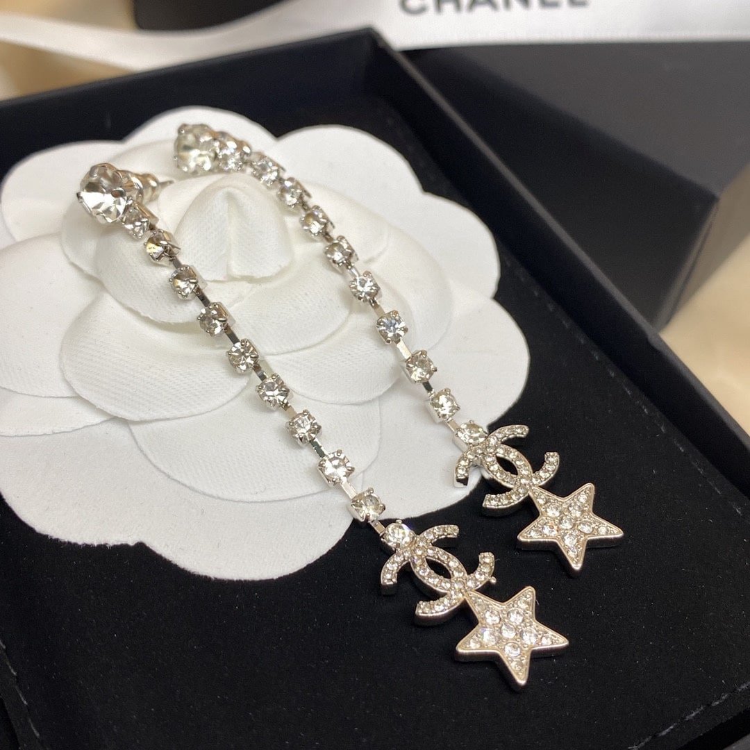 Chanel Cc Drop Earrings
