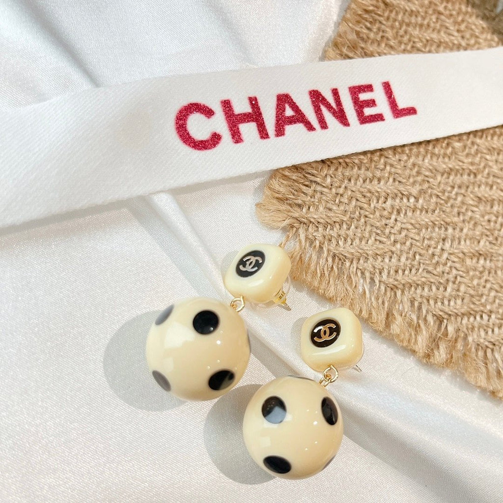 Chanel Ball Beige Earrings