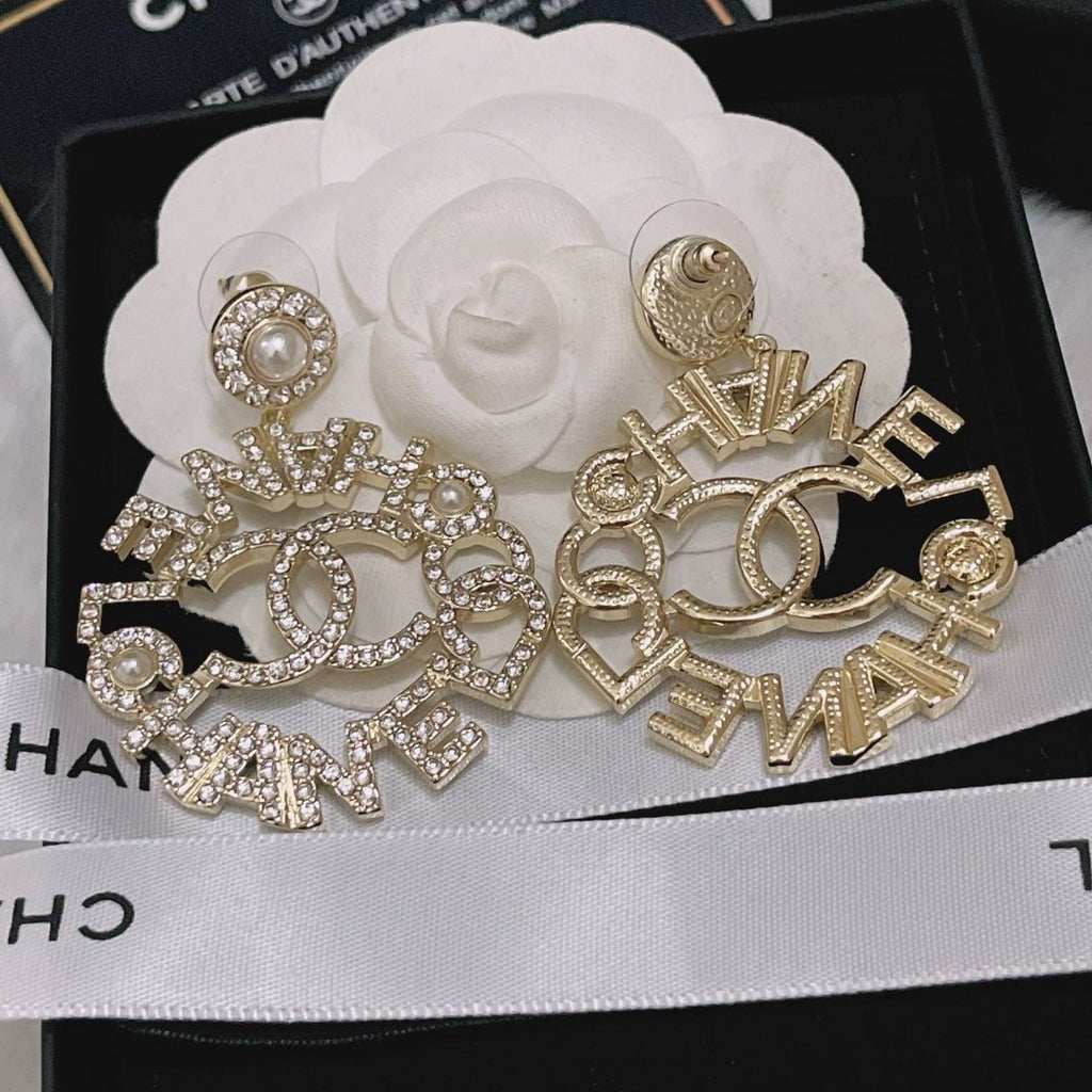 Chanel Pearl Caged Cc Drop Earrings Gold