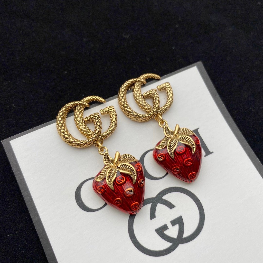 Gucci Gg Strawberry Earrings
