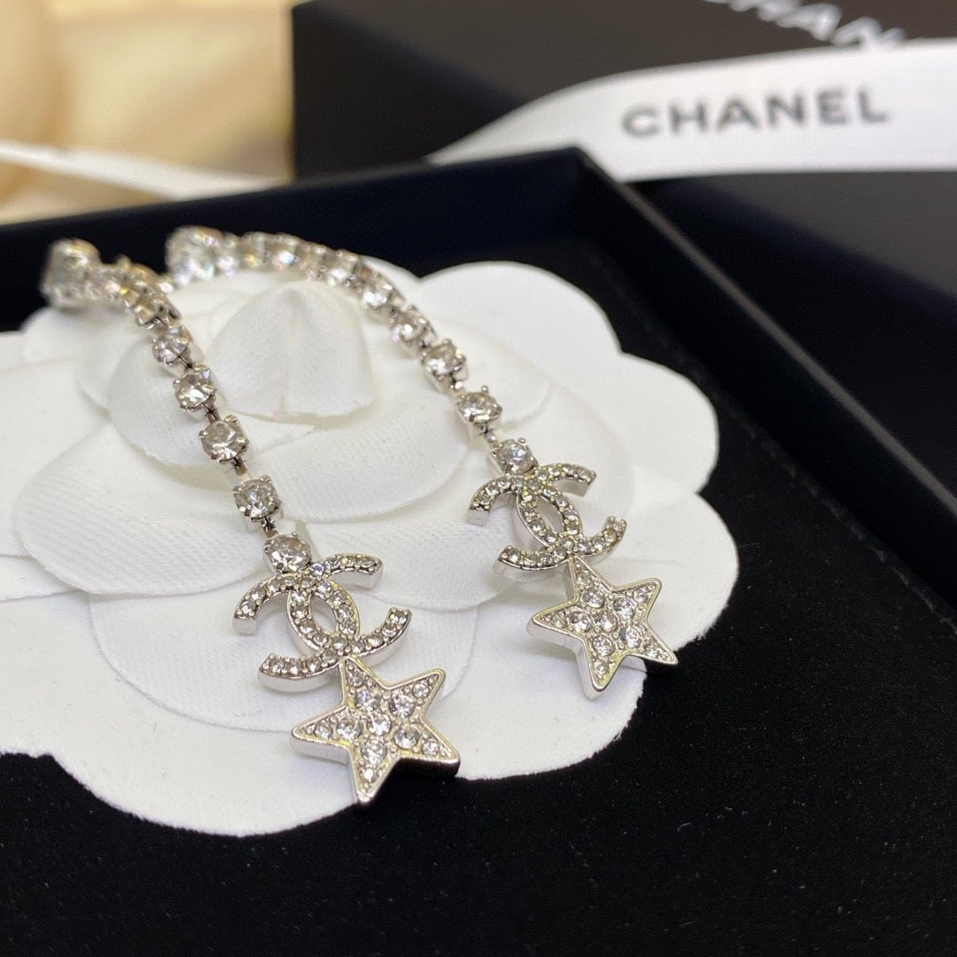 Chanel Cc Drop Earrings