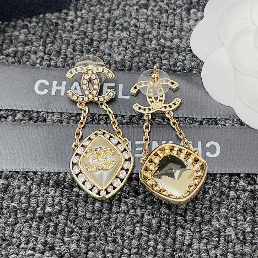 Chanel Cc Crystal Earrings