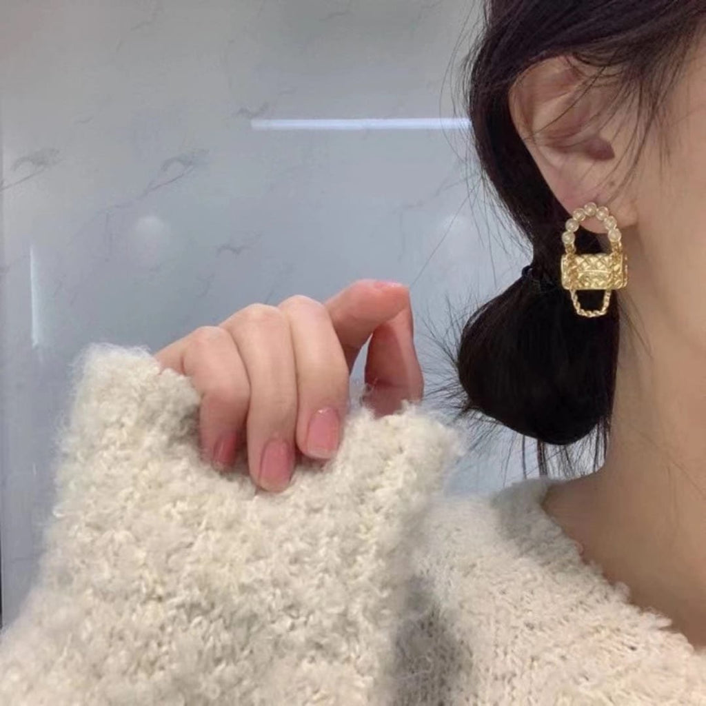 Chanel Lock Gold Earrings