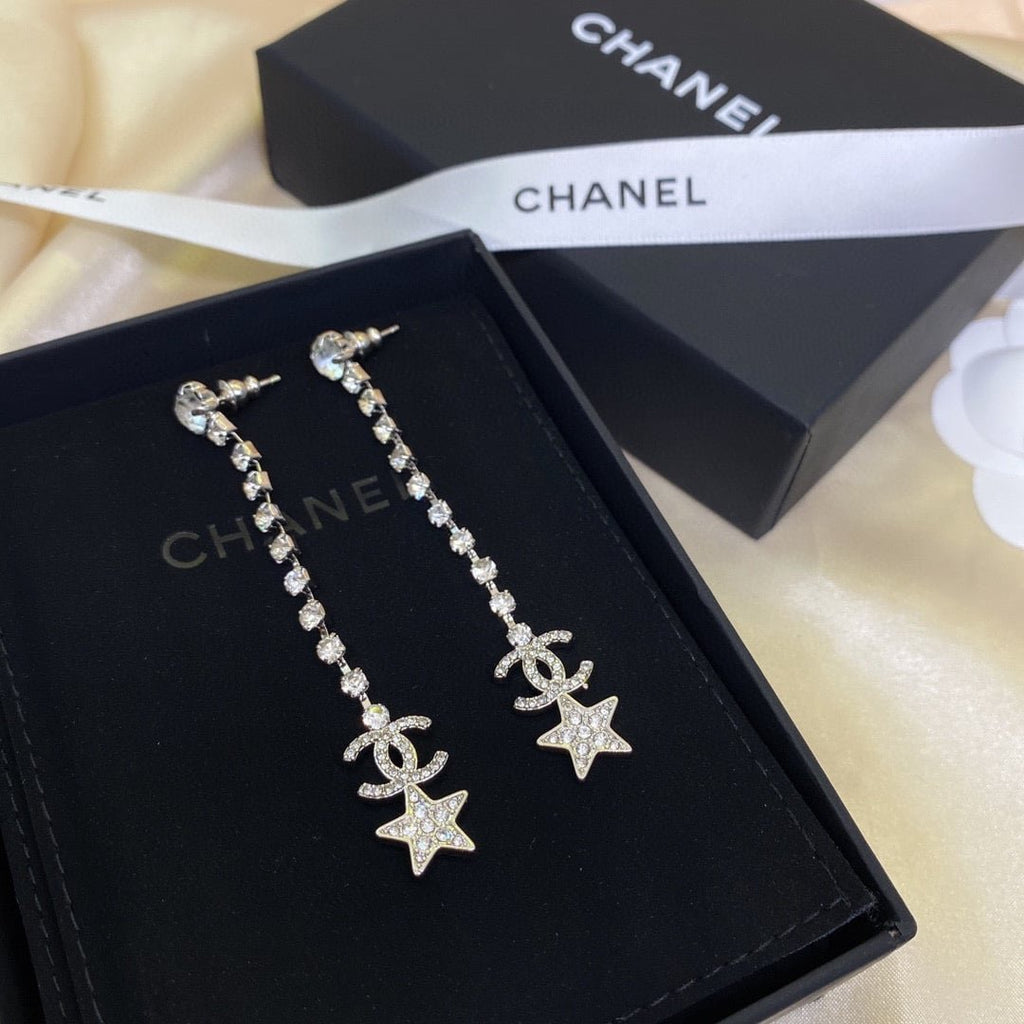 Chanel Cc Drop Earrings