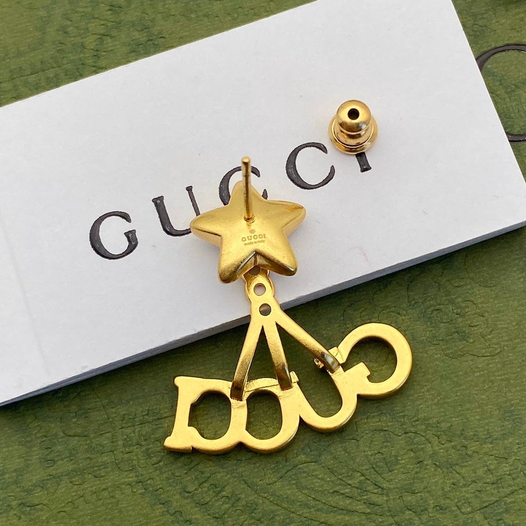 Gucci Crystal Star Gold Earrings 679076 J1D50 8031
