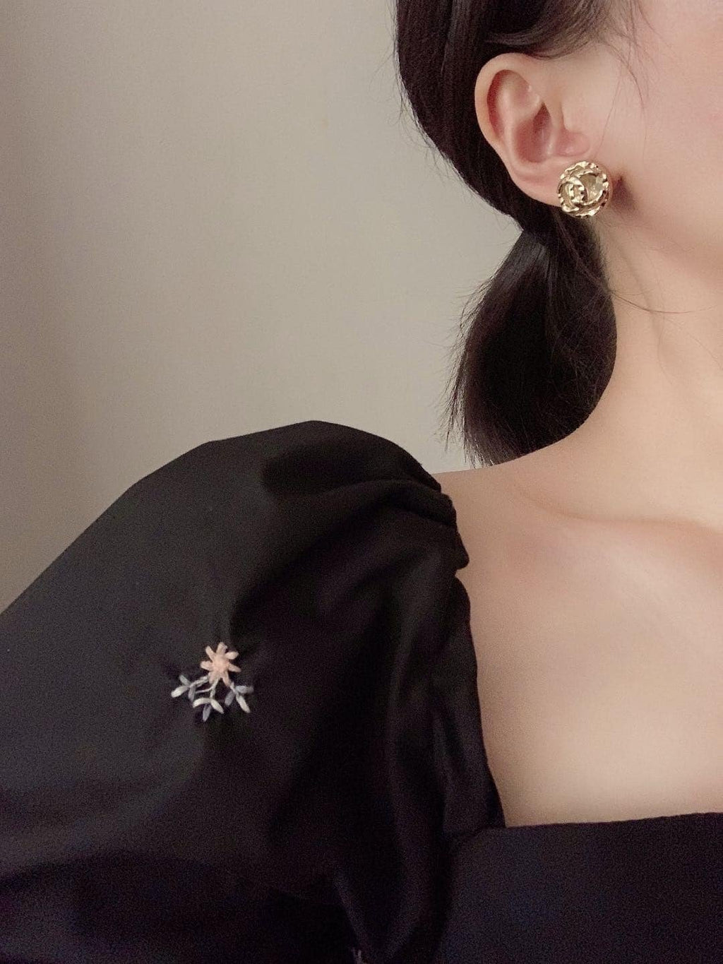 Chanel Cc Button Clip-On Earrings