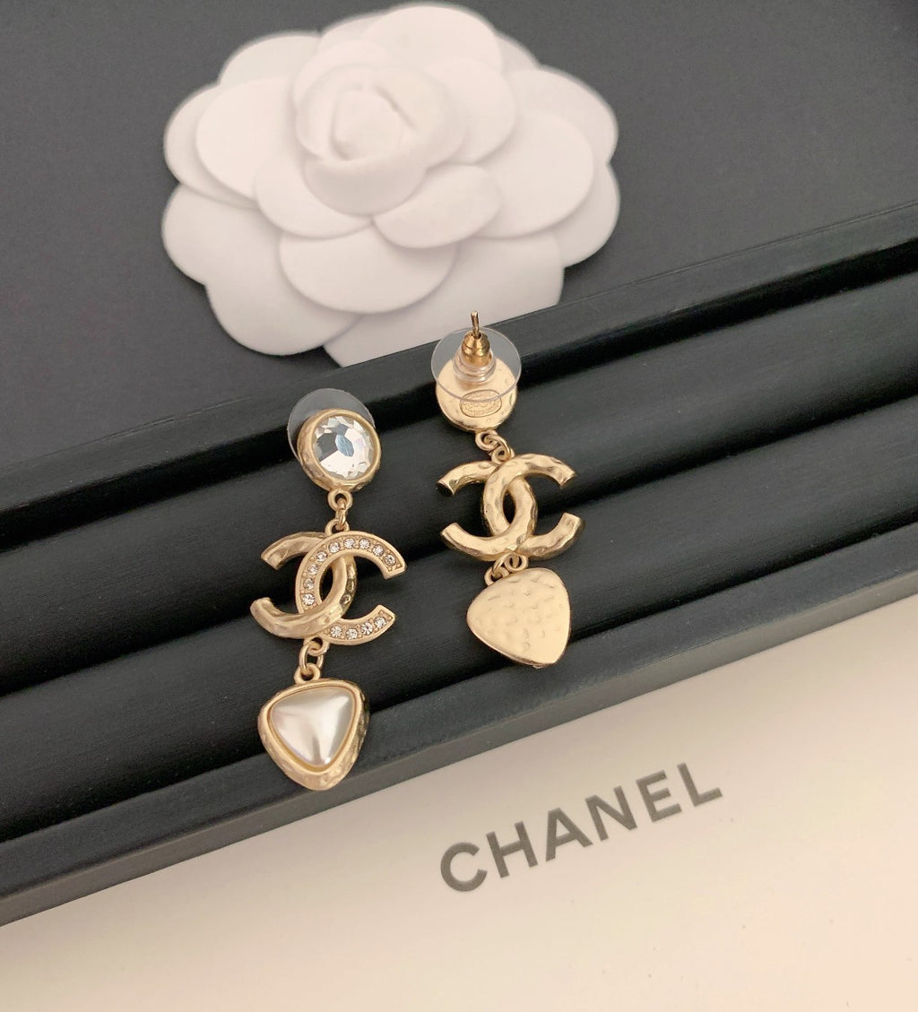 Chanel Cc Gold Earrings