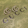 Gucci Gg Dinamond And Pearl Earrings