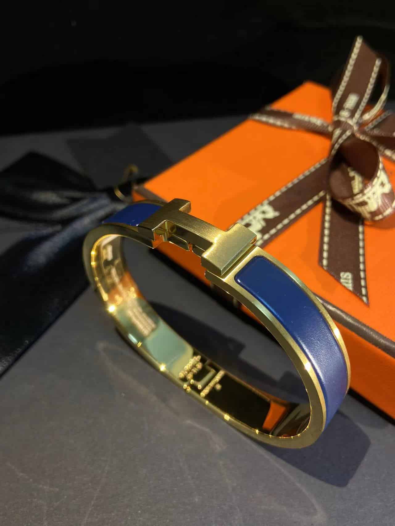 Hermes Clic Clac H Bracelet Blue
