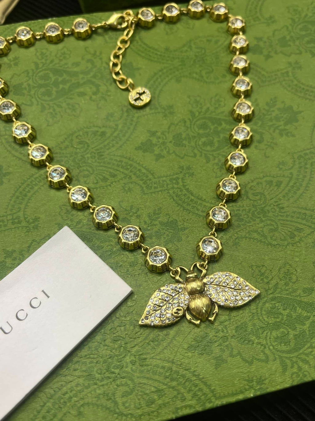 Gucci Bee Necklace With Crystals In Gold ‎629989 J1D50 8062