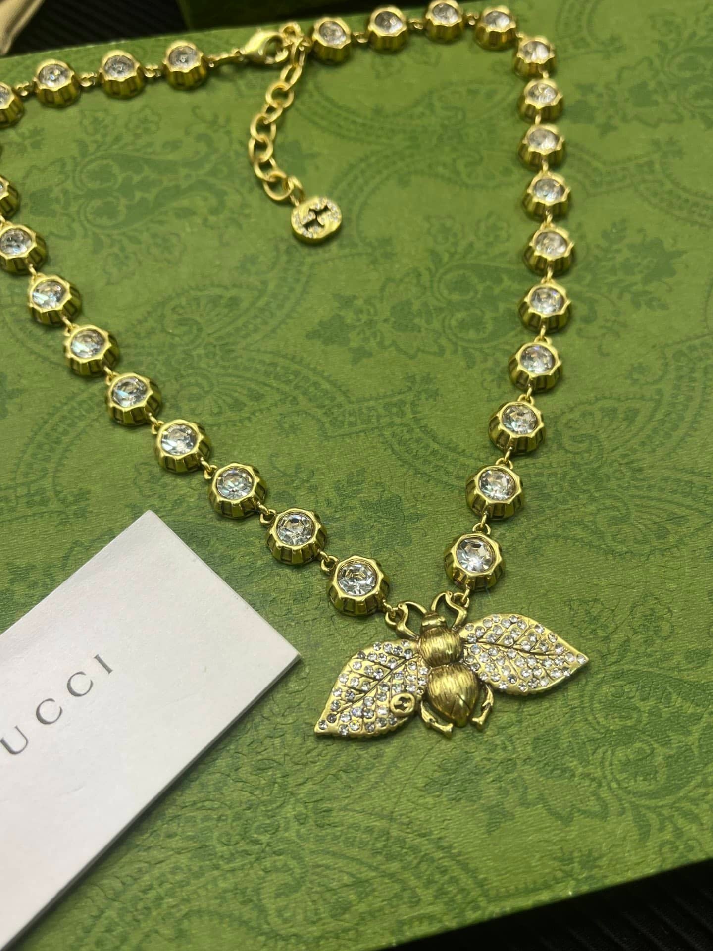 Gucci Bee Necklace With Crystals In Gold ‎629989 J1D50 8062