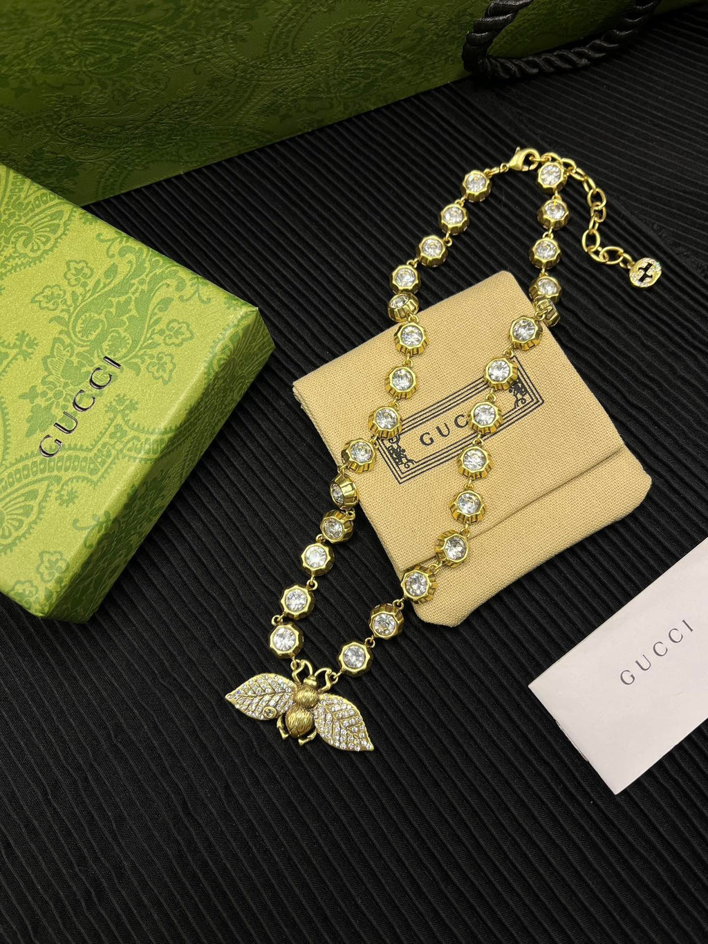 Gucci Bee Necklace With Crystals In Gold ‎629989 J1D50 8062