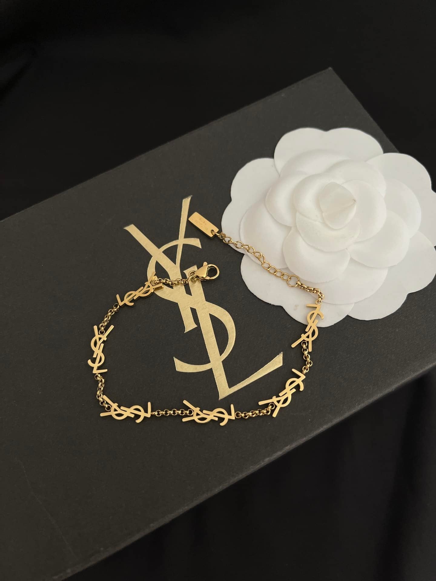 Saint Laurent Cassandre Bracelet Gold Tone