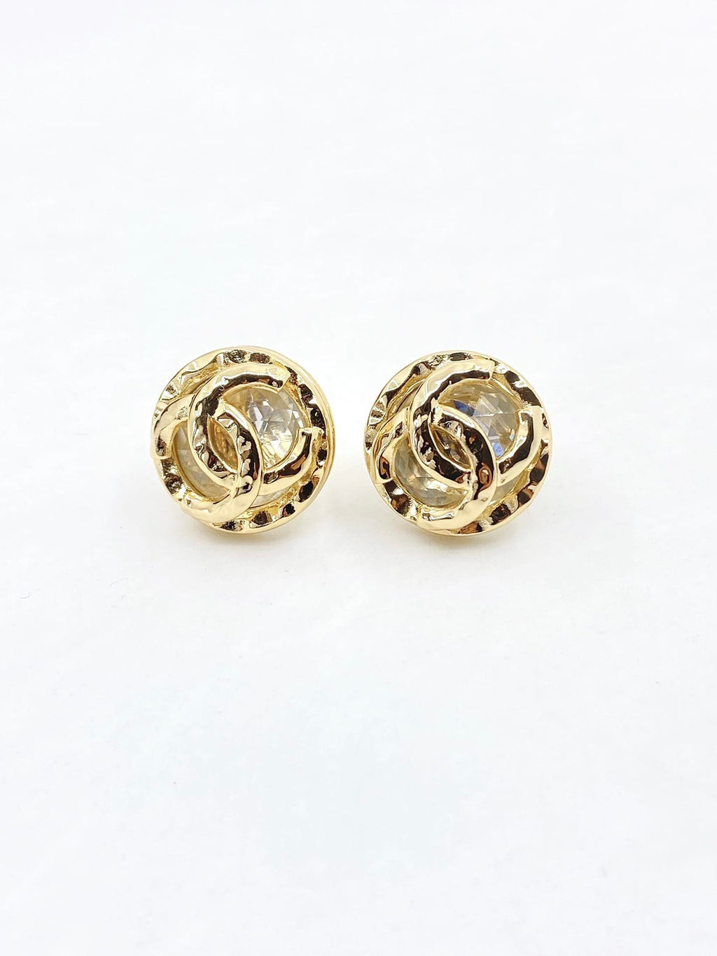 Chanel Cc Button Clip-On Earrings