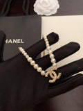 Chanel-Inspired Pearl & Gold Metal Necklace
