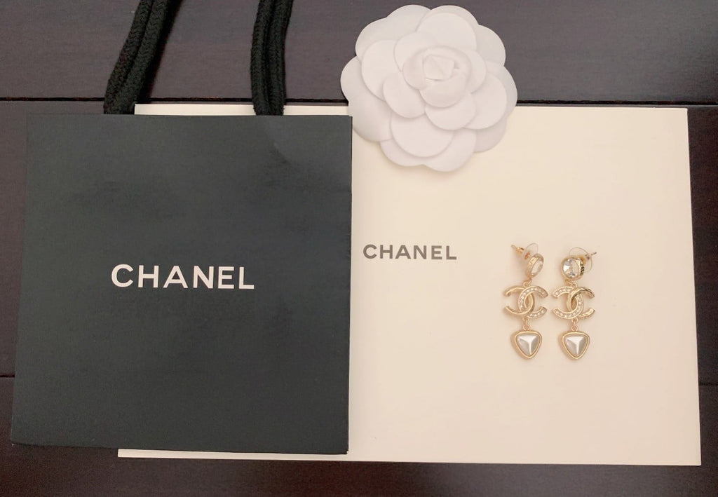 Chanel Cc Gold Earrings