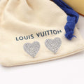 Louis Vuitton Sparkling Heart Stud Earrings White Gold Tone