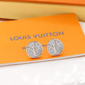 Louis Vuitton Sparkling Circle Stud Earrings White Gold Tone