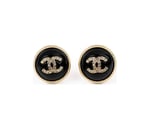 Chanel Cc Earrings Black