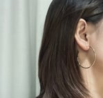 Saint Laurent YSL Logo Big Round Earrings Gold