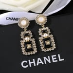Chanel Metal Glass Black Crystal Earrings