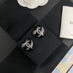 Chanel Heart Black Earrings