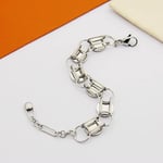 Louis Vuitton Lv Studs Bracelet Silver M1146A