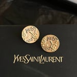 Saint Laurent YSL Round Earrings Gold
