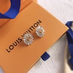 Louis Vuitton Sunburst Crystal Earrings Gold