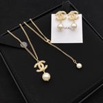 Chanel Cc Pearl Gold Necklace