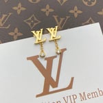 Louis Vuitton Gold And Diamond Earrings Q96495