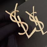 Saint Laurent YSL Brooch Gold