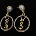 Saint Laurent Diamond And Pearl Earrings
