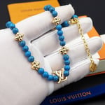 Louis Vuitton Turquoise Pearl Necklace Blue
