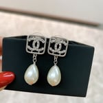 Chanel Cc Pear Earrings